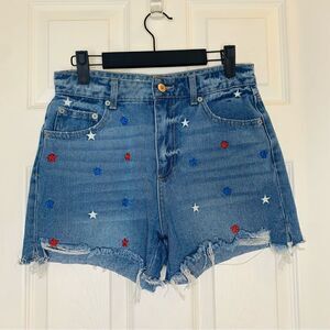 No Boundaries Patriotic Star Shorts Red, White & Blue Size 5